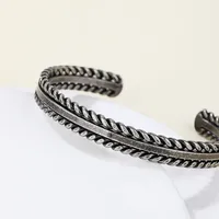 Casual Hip-Hop Twist Stainless Steel Mixed Metal Plating Men's Bangle main image 2