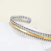 Casual Hip-Hop Twist Stainless Steel Mixed Metal Plating Men's Bangle main image 5