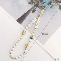 Cute Pastoral Letter Color Block Soft Clay Mobile Phone Chain main image 2