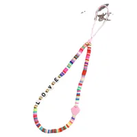 Cute Pastoral Letter Color Block Soft Clay Mobile Phone Chain main image 4
