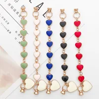Elegant Simple Style Heart Shape Alloy Enamel Mobile Phone Chain main image 1