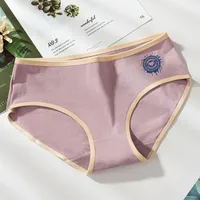 Solid Color Breathable Mid Waist Panties main image 4