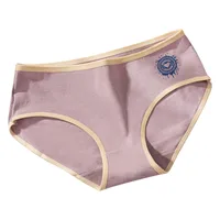 Solid Color Breathable Mid Waist Panties main image 5