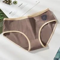 Solid Color Breathable Mid Waist Panties sku image 4