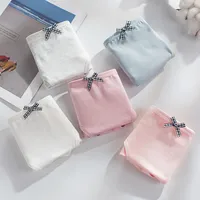 Solid Color Bow Knot Breathable Low Waist Panties main image 4