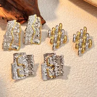 1 Pair Streetwear Color Block Mixed Metal Plating 304 Stainless Steel Ear Studs main image 1