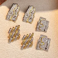 1 Pair Streetwear Color Block Mixed Metal Plating 304 Stainless Steel Ear Studs main image 4