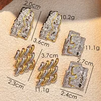 1 Pair Streetwear Color Block Mixed Metal Plating 304 Stainless Steel Ear Studs main image 2