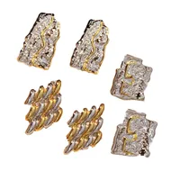 1 Pair Streetwear Color Block Mixed Metal Plating 304 Stainless Steel Ear Studs main image 3