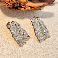 1 Pair Streetwear Color Block Mixed Metal Plating 304 Stainless Steel Ear Studs sku image 1