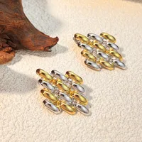 1 Pair Streetwear Color Block Mixed Metal Plating 304 Stainless Steel Ear Studs sku image 2