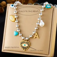 Modern Style Cross Heart Shape Bow Knot 304 Stainless Steel Plating Women's Multi Charms Necklace main image 8