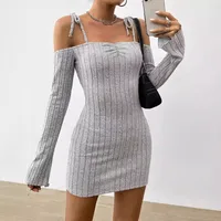 Women's A- Line Skirt Casual Elegant Streetwear Strap Sheath Dress Long Sleeve Solid Color Above Knee Holiday Daily Selfie main image 1