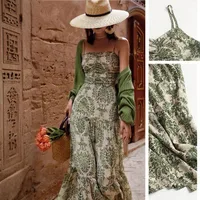 Women's Strap Dress Vintage Style Strap Sheath Dress Sleeveless Ditsy Floral Maxi Long Dress Holiday Daily Selfie main image 1