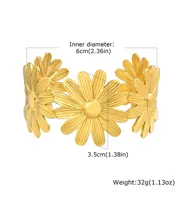 Modern Style Classic Style Chrysanthemum 201 Stainless Steel 18K Gold Plated None Bangle In Bulk main image 2