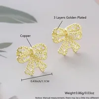 1 Pair Elegant Simple Style Letter Bow Knot Copper Ear Studs main image 3