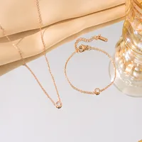 Elegant Glam Luxurious Round 304 Stainless Steel Plating 18K Gold Plated Women's Bracelets Necklace main image 5