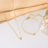 Elegant Glam Luxurious Round 304 Stainless Steel Plating 18K Gold Plated Women's Bracelets Necklace main image 6