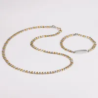 Casual Hip-Hop Round 304 Stainless Steel Women's Bracelets Necklace sku image 3