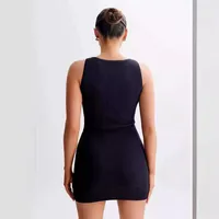Women's Sheath Dress Casual Elegant Streetwear Round Neck Sleeveless Solid Color Above Knee Holiday Daily Selfie main image 4