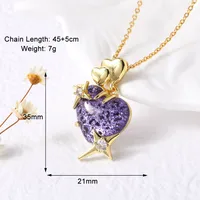 Modern Style Simple Style Star Heart Shape 201 Stainless Steel Copper 18K Gold Plated Women's Pendant Necklace sku image 2