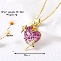 Modern Style Simple Style Star Heart Shape 201 Stainless Steel Copper 18K Gold Plated Women's Pendant Necklace sku image 3