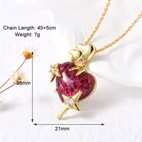 Modern Style Simple Style Star Heart Shape 201 Stainless Steel Copper 18K Gold Plated Women's Pendant Necklace sku image 4