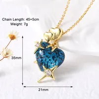Modern Style Simple Style Star Heart Shape 201 Stainless Steel Copper 18K Gold Plated Women's Pendant Necklace sku image 5