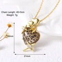 Modern Style Simple Style Star Heart Shape 201 Stainless Steel Copper 18K Gold Plated Women's Pendant Necklace sku image 6