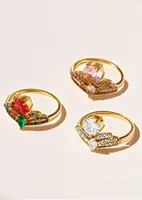 Elegant Luxurious Shiny Crown 304 Stainless Steel Inlay Zircon 18K Gold Plated Women's Rings main image 1