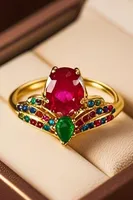 Elegant Luxurious Shiny Crown 304 Stainless Steel Inlay Zircon 18K Gold Plated Women's Rings main image 3