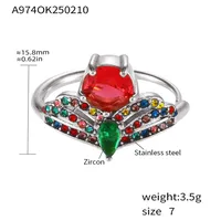 Elegant Luxurious Shiny Crown 304 Stainless Steel Inlay Zircon 18K Gold Plated Women's Rings sku image 6