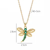 Elegant Dragonfly Titanium Steel Copper Plating Zircon Women's Pendant Necklace main image 2