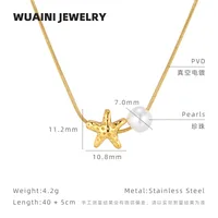 Elegant Vacation Starfish Titanium Steel Plating Women's Pendant Necklace sku image 1