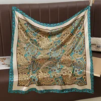 Women's Elegant Rose Satin Silk Scarf main image 4