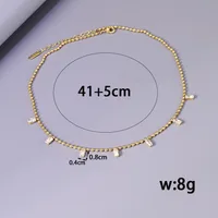 Simple Style Solid Color 304 Stainless Steel Rhinestones 18K Gold Plated Women's Multi Charms Necklace main image 2