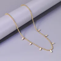 Simple Style Solid Color 304 Stainless Steel Rhinestones 18K Gold Plated Women's Multi Charms Necklace main image 5