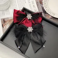 Women's IG Style Bow Knot Cloth Inlay Rhinestones Hair Clip main image 2