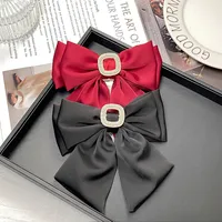 Women's IG Style Bow Knot Cloth Inlay Rhinestones Hair Clip main image 4