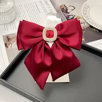 Women's IG Style Bow Knot Cloth Inlay Rhinestones Hair Clip sku image 5