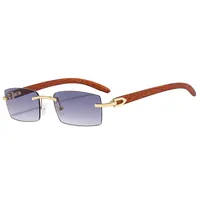 Simple Style Gradient Color Pc Square Frameless Glasses main image 5