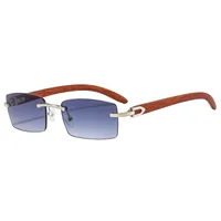 Simple Style Gradient Color Pc Square Frameless Glasses main image 2
