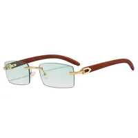 Simple Style Gradient Color Pc Square Frameless Glasses main image 4