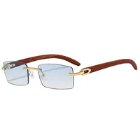 Simple Style Gradient Color Pc Square Frameless Glasses main image 3