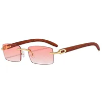 Simple Style Gradient Color Pc Square Frameless Glasses sku image 7