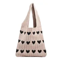 Women's Large Polyester Heart Shape Basic Square Open Tote Bag main image 2