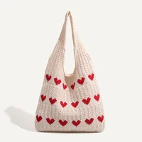 Women's Large Polyester Heart Shape Basic Square Open Tote Bag main image 1
