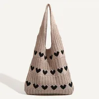 Women's Large Polyester Heart Shape Basic Square Open Tote Bag sku image 3