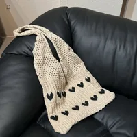 Women's Large Polyester Heart Shape Basic Square Open Tote Bag sku image 7