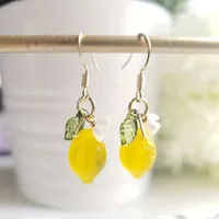 1 Pair IG Style Cute Lemon Plastic Resin Drop Earrings main image 2